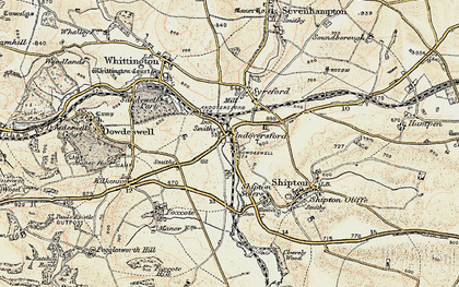 Old map of Andoversford in 1898-1900