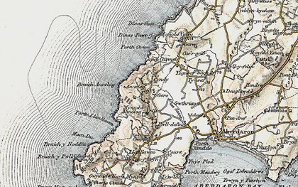 Old map of Afon Saint in 1903
