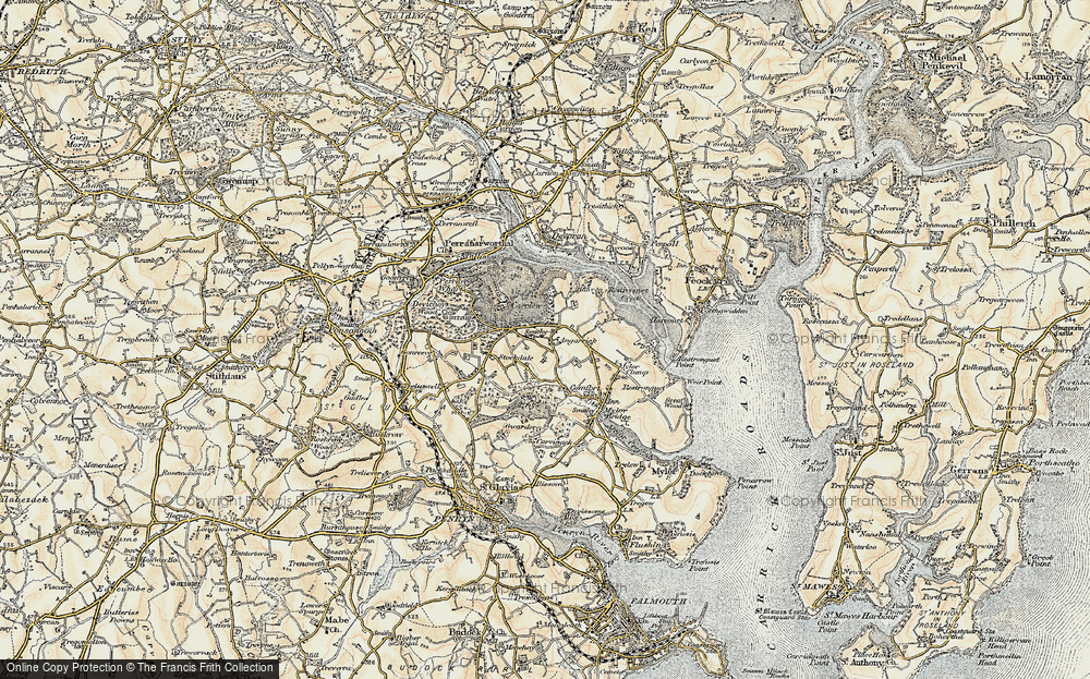 Old Map of Angarrick, 1900 in 1900