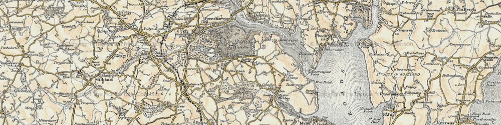 Old map of Angarrick in 1900