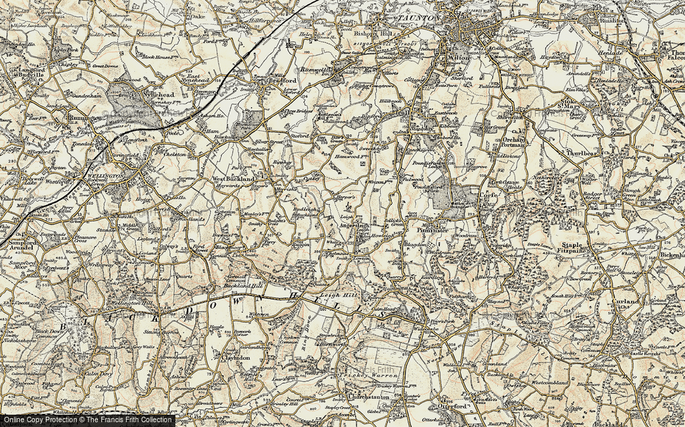 Old Map of Angersleigh, 1898-1900 in 1898-1900