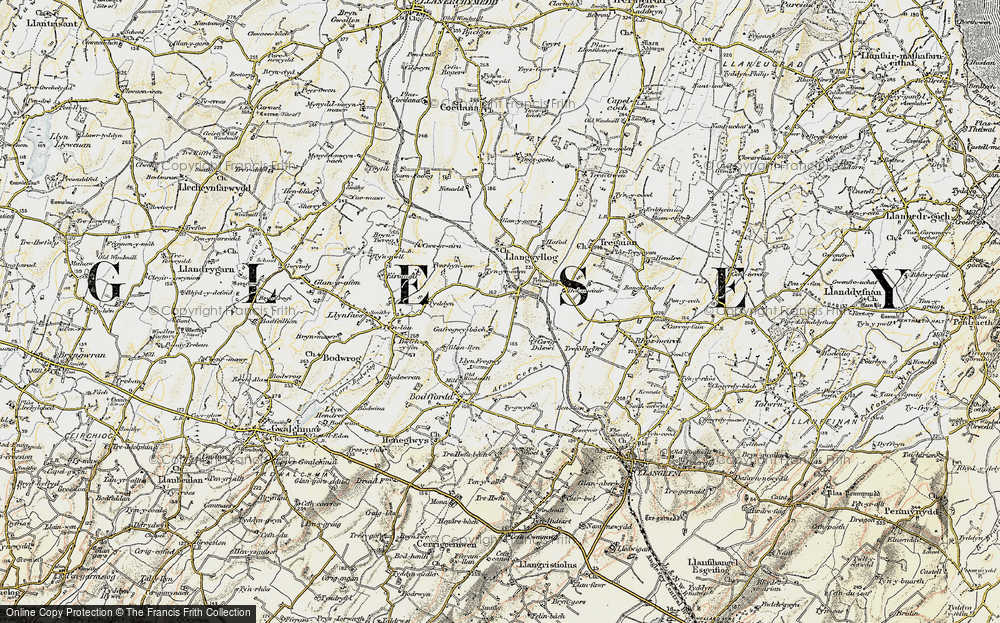 OLD ONE INCH MAP ANGLESEY NORTH 1903 HOLYHEAD DULAS BAY LLANDDYFNAN GWALCHMAI 