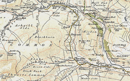 Old map of Thwaite Common in 1903-1904
