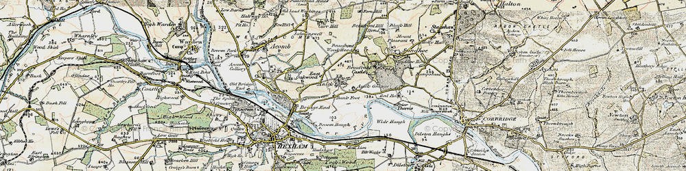 Old map of Anick in 1901-1904