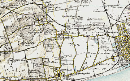 Old map of Anlaby in 1903-1908