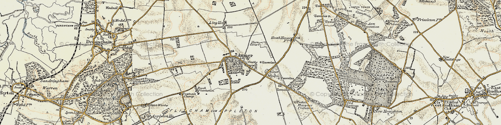 Old map of Anmer Minque in 1901-1902