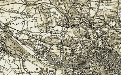 Old map of Anniesland in 1904-1905