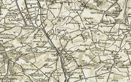 Old map of Annochie in 1909-1910