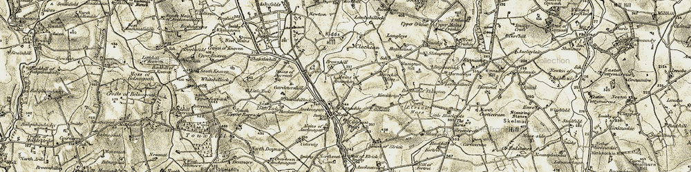 Old map of Annochie Moss in 1909-1910