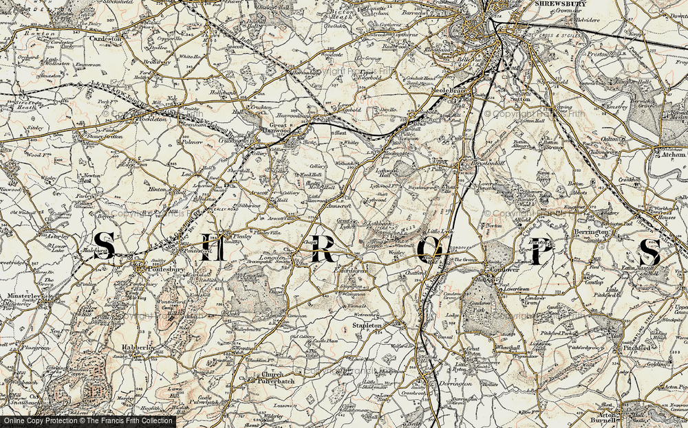 Old Map of Annscroft, 1902 in 1902