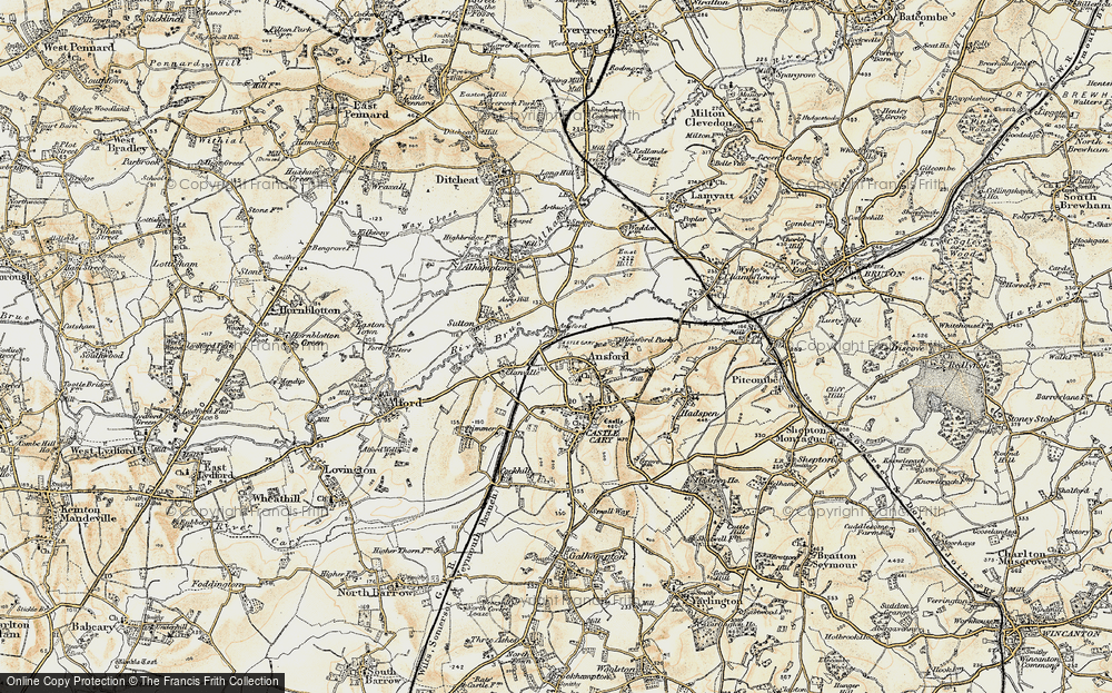 Old Map of Historic Map covering Ansford Br in 1899
