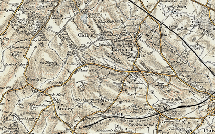 Old map of Ansley Common in 1901-1902