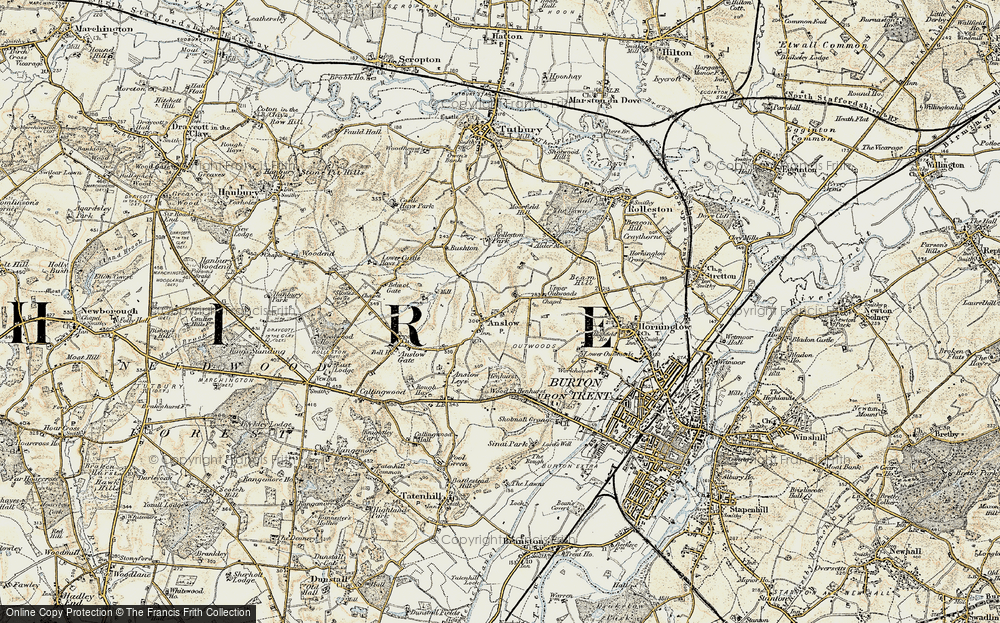 Old Map of Historic Map covering Bushton in 1902