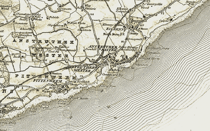Old map of Anstruther Wester in 1903-1908