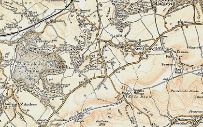 Old map of Ansty in 1897-1899