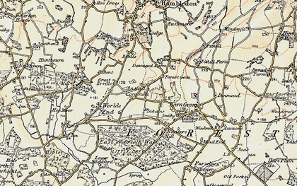 Old map of Anthill Common in 1897-1899