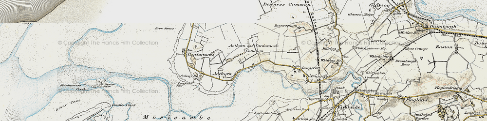 Old map of Anthorn in 1901-1904