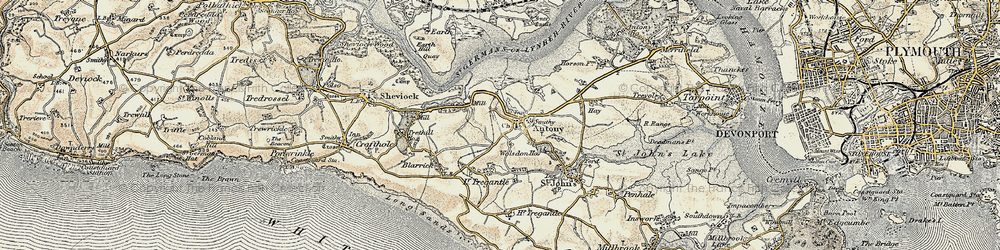 Old map of Antony in 1899-1900
