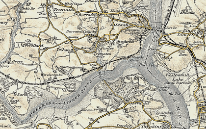Old map of Antony Passage in 1899-1900