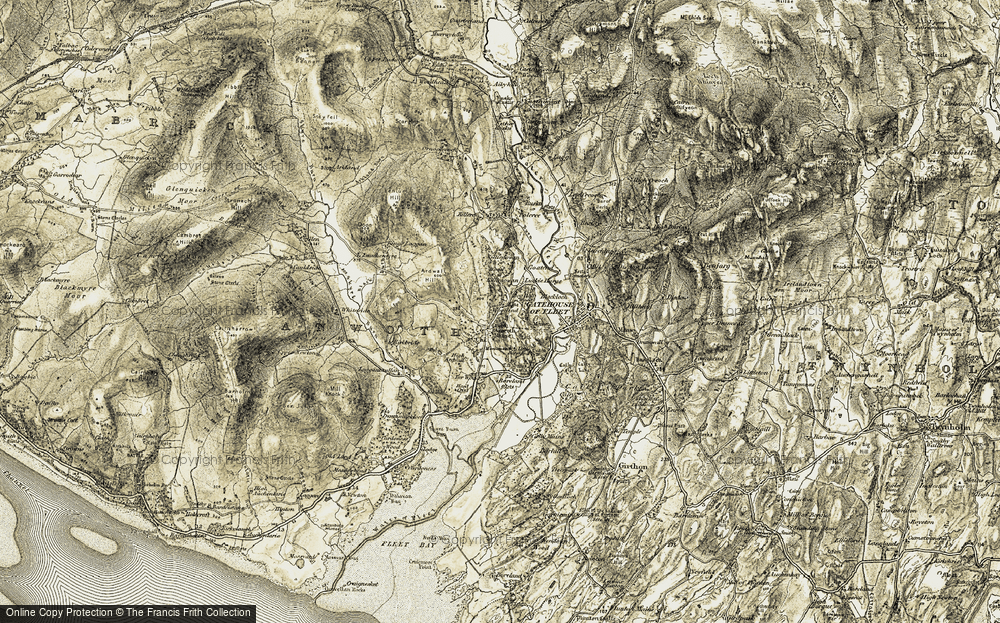Old Map of Historic Map covering Ardwall Hill in 1905