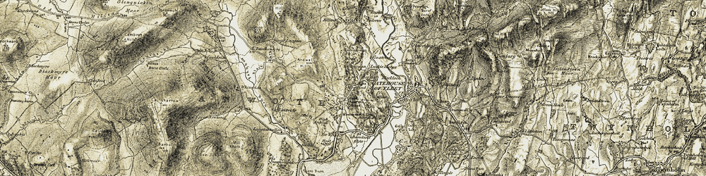 Old map of Anwoth in 1905