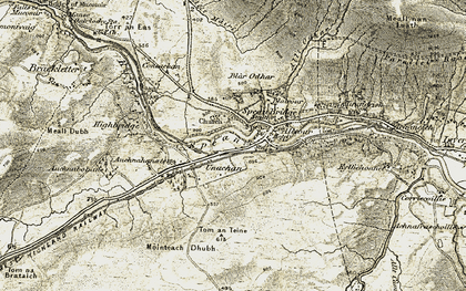 Old map of Aonachan in 1906-1908