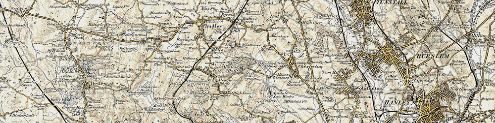 Old map of Apedale in 1902