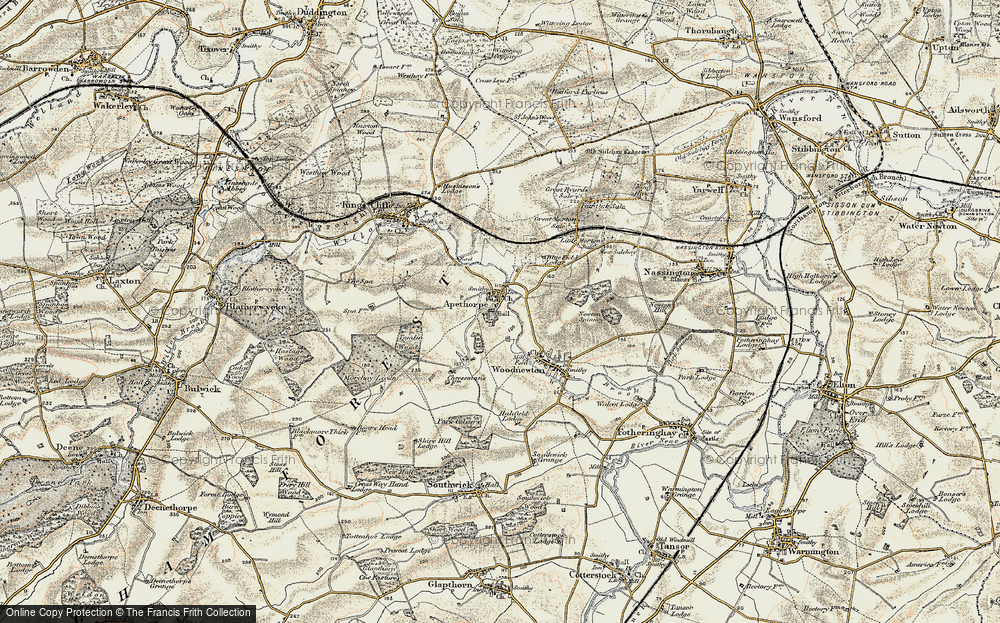 Old Map of Historic Map covering Tomlin Wood in 1901-1903