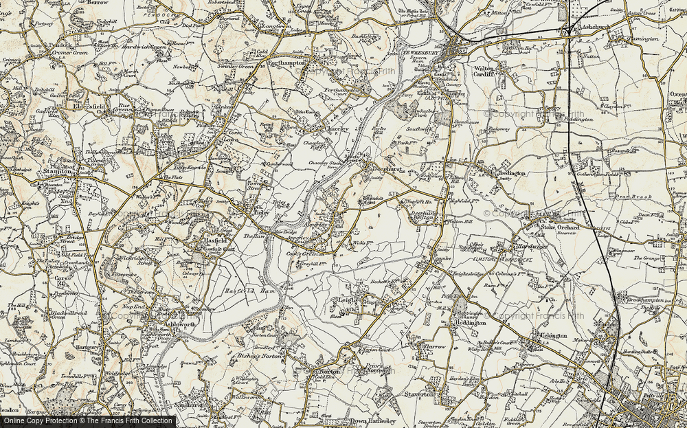 Old Map of Historic Map covering Lower Apperley in 1899-1900