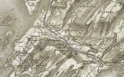 Old map of Airds Hill in 1906-1908