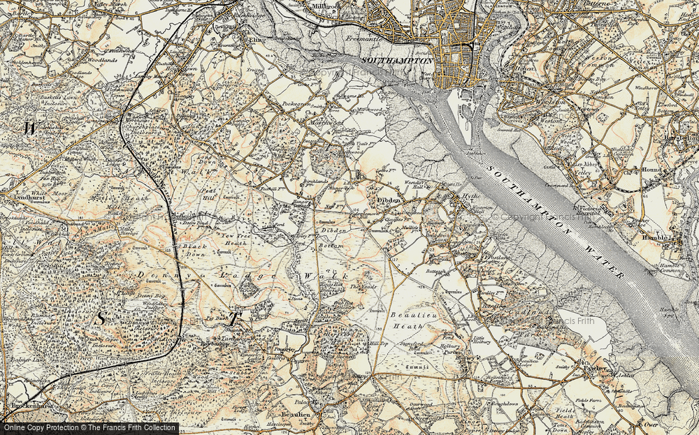 Old Map of Historic Map covering Yew Tree Heath in 1897-1909