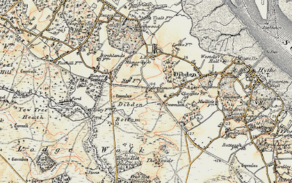 Old map of Yew Tree Heath in 1897-1909