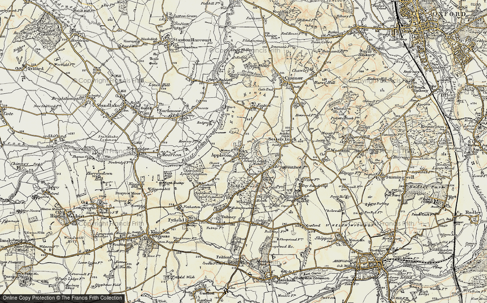 Old Map of Historic Map covering Tubney Wood in 1897-1899