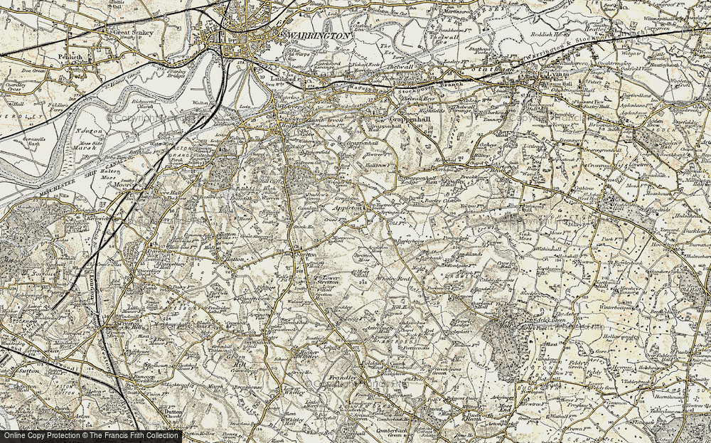 Old Map of Appleton Thorn, 1902-1903 in 1902-1903