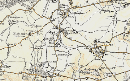 Old map of Apsley End in 1898-1899