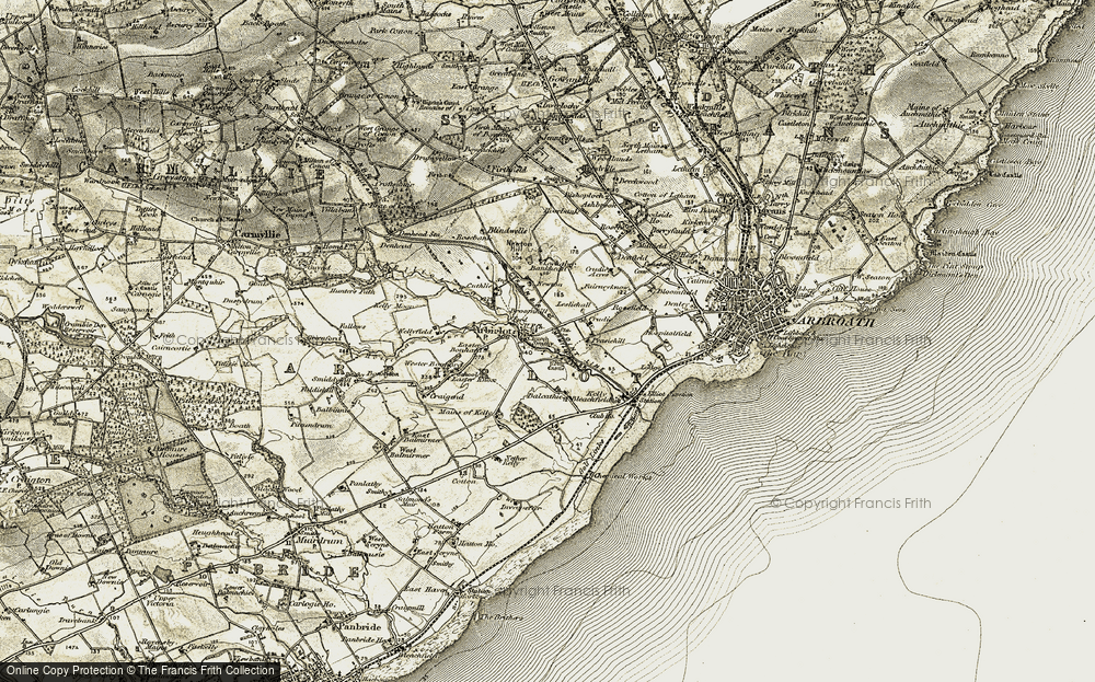 Old Map of Historic Map covering Bonhard in 1907-1908