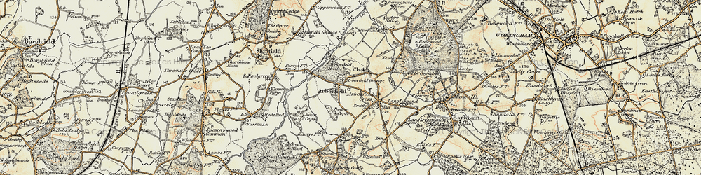 Old map of Arborfield in 1897-1909