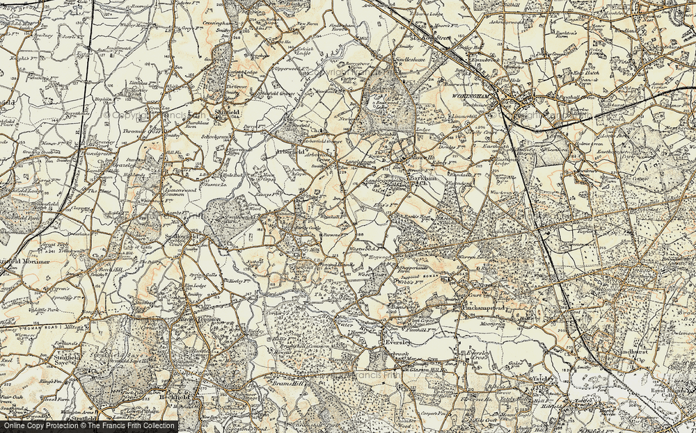 Old Map of Arborfield Garrison, 1897-1909 in 1897-1909