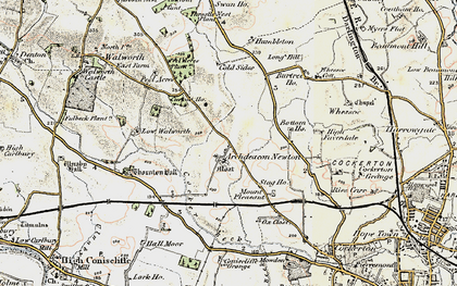 Old map of Burtree Gate in 1903-1904