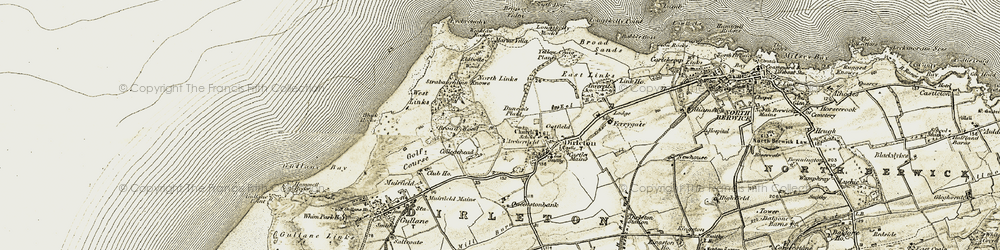 Old map of Brigs of Fidra in 1903-1906