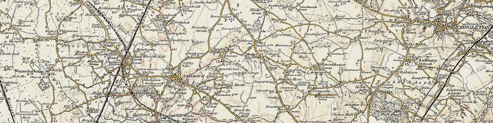 Old map of Arclid Green in 1902-1903