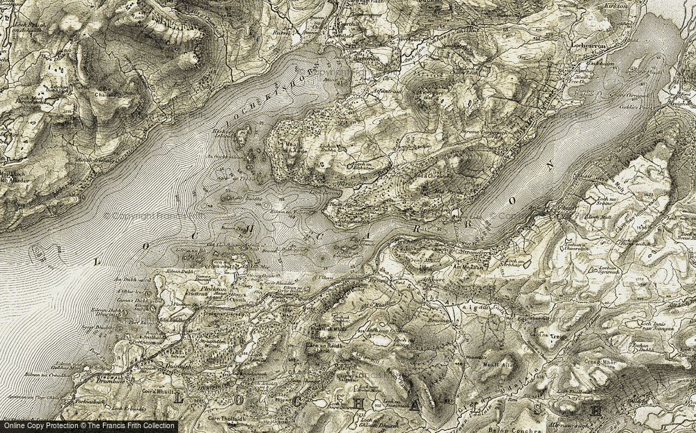 Old Map of Ardaneaskan, 1908-1909 in 1908-1909