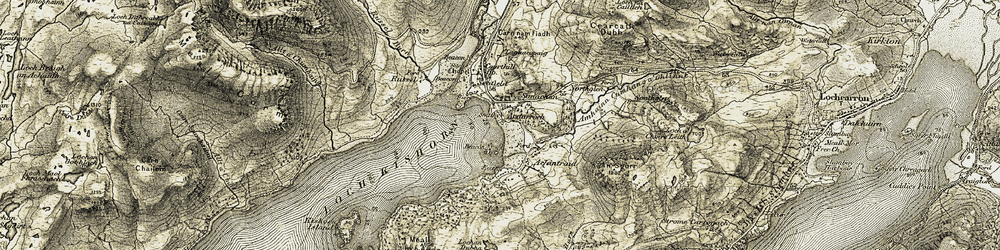 Old map of Ardarroch in 1908-1909