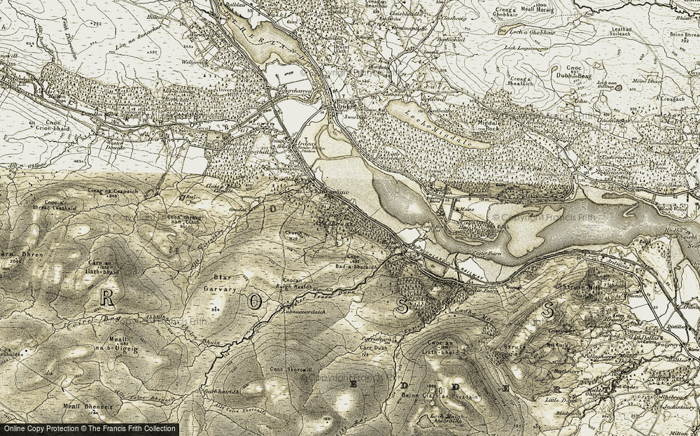 Old Map of Historic Map covering Wester Fearn Point in 1911-1912