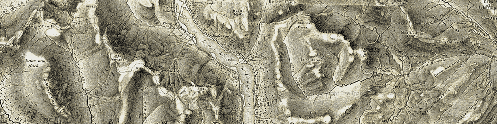 Old map of Beinn Each in 1906-1907