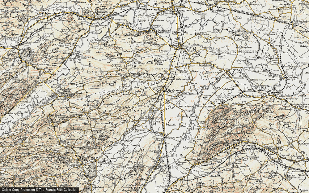 Old Map of Historic Map covering Bryn-Perthy in 1902-1903