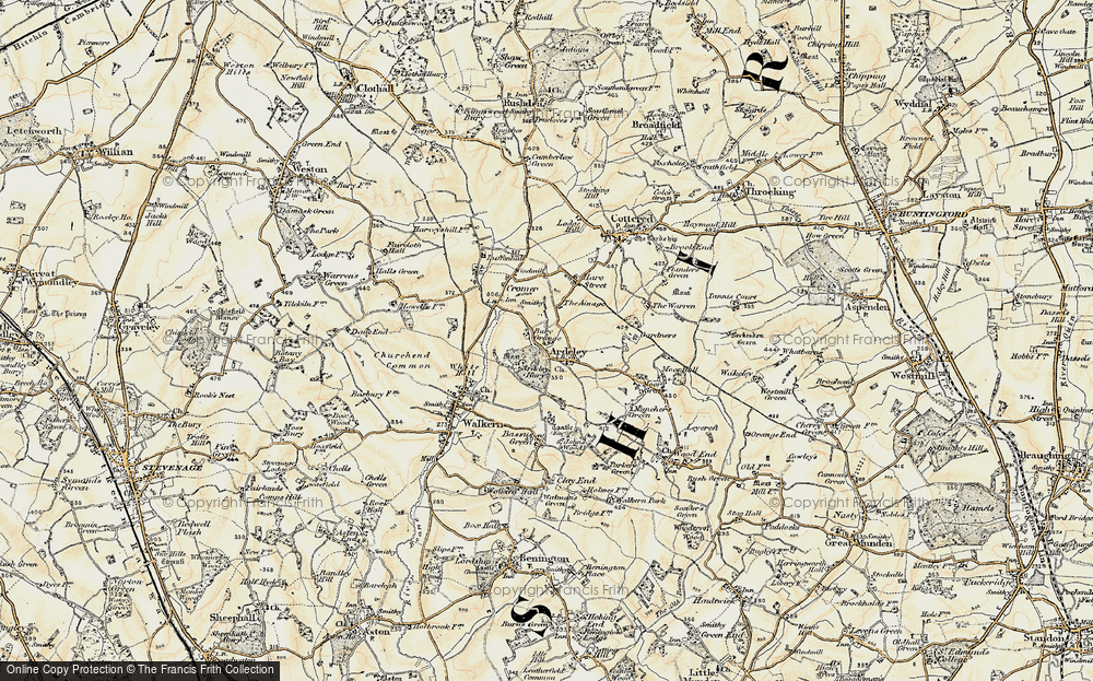Old Map of Historic Map covering Bury Grange in 1898-1899