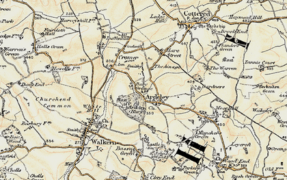 Old map of Ardeley Bury in 1898-1899