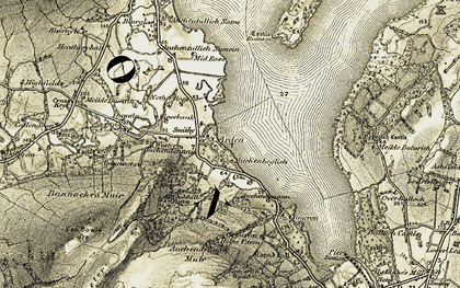 Old map of Auchendennan Muir in 1905-1907