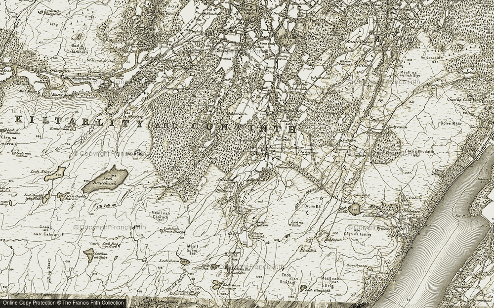 Old Map of Historic Map covering Achnacloich in 1908-1912